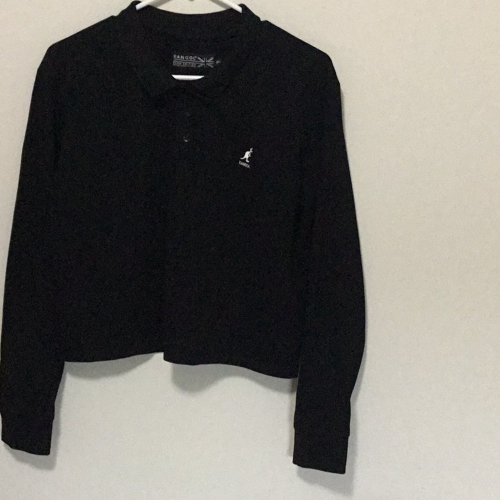 Kangol black cropped polo